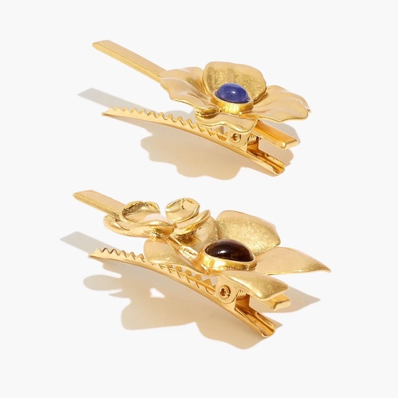 Madewell two pack semiprecious flower hair clip main image 7